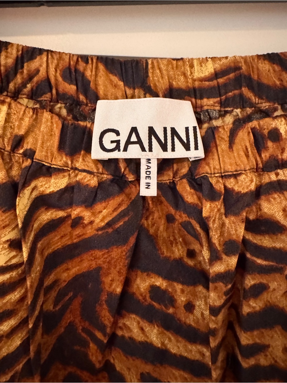 Ganni Tiger-Print Tiered Maxi Skirt - Yellow & Black - Picture 2 of 5